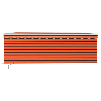 vidaXL Ručne zaťahovacia markíza s tienidlom 4x3 m oranžovo-hnedá