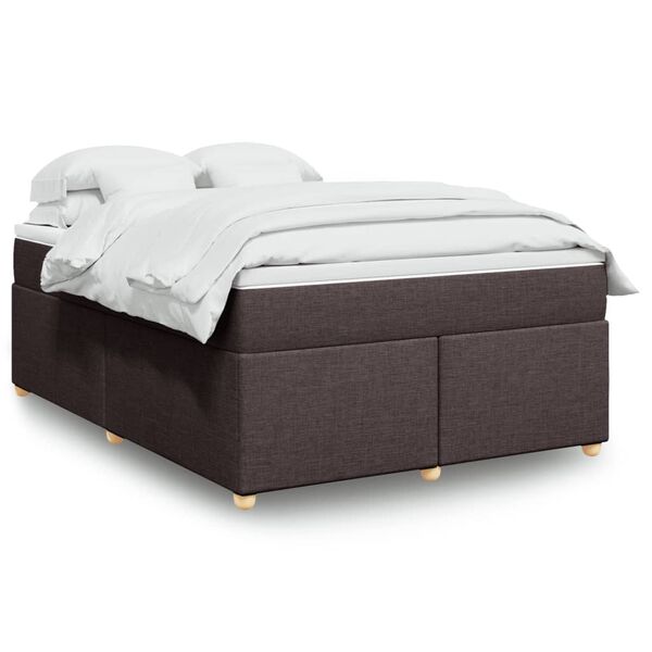 vidaXL Boxspring posteľ s matracom tmavohnedá 140x200 cm látka