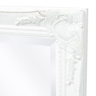 vidaXL Nástenné zrkadlo v barokovom štýle, 100x50 cm, biele