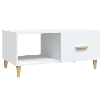 vidaXL Konferenčný stolík biely 89,5x50x40 cm spracované drevo