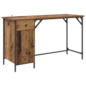 vidaXL Poč&iacute;tačov&yacute; st&ocirc;l Star&eacute; drevo 131 x 48 x 75 cm Kompozitn&eacute; drevo