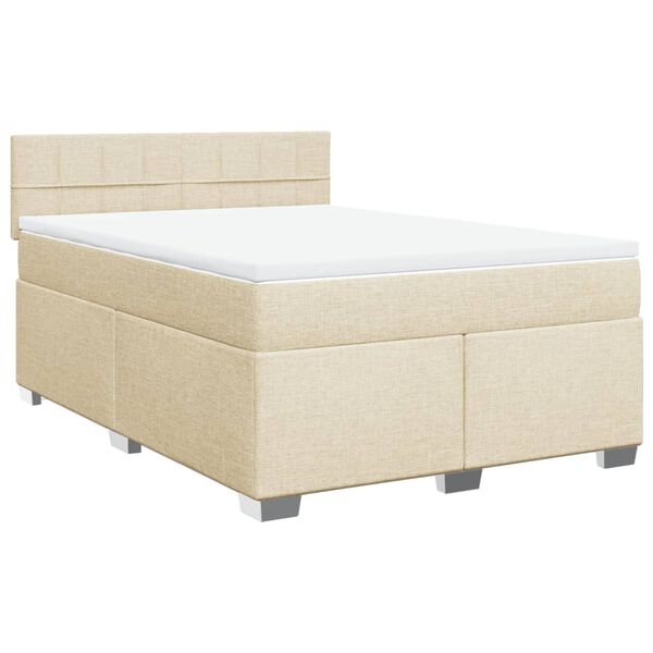 vidaXL Posteľn&yacute; r&aacute;m boxspring s matracom kr&eacute;mov&yacute; 140x200 cm l&aacute;tka