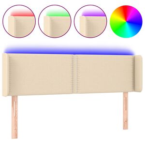 vidaXL Čelo postele s LED kr&eacute;mov&eacute; 147x16x78/88 cm l&aacute;tka