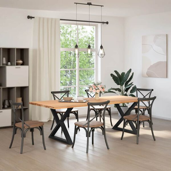 vidaXL Nohy k jedálenskému stolu 2 ks čierne 90 x (72-73,3) cm oceľové