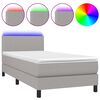 vidaXL Posteľ boxsping s matracom a LED bledosiv&aacute; 90x200 cm l&aacute;tka