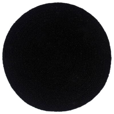 vidaXL Prestierania 6 ks čierne 38 cm bavlnené okrúhle