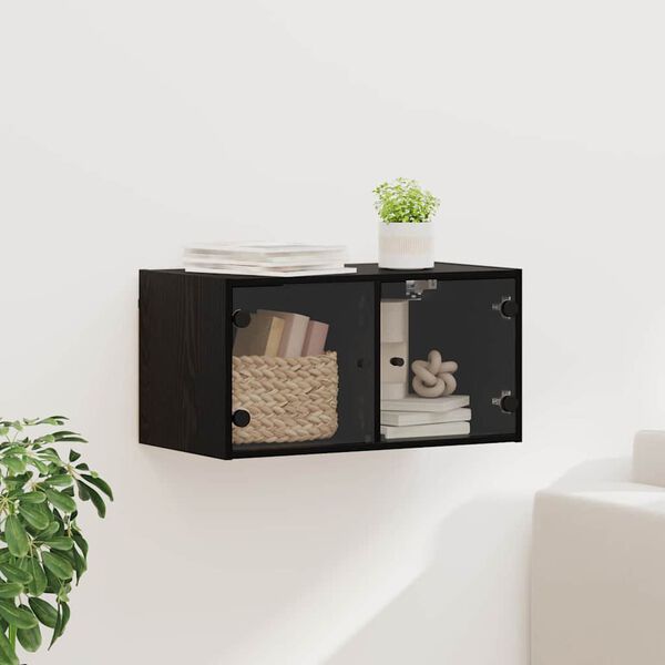 vidaXL Nástenná skrinka Čierny dub 68 x 37 x 35 cm Kompozitné drevo