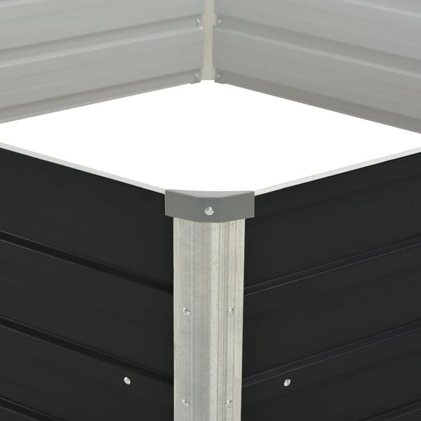 vidaXL Vyvýšený záhradný kvetináč 129x129x45 cm pozinkovaná oceľ