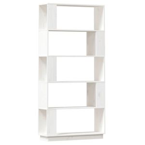 vidaXL Knižnica/deliaca stena biela 80x25x163,5 cm mas&iacute;vna borovica