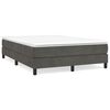 vidaXL Posteľn&yacute; r&aacute;m boxspring s matracom tmavosiv&yacute; 140x200 cm zamat