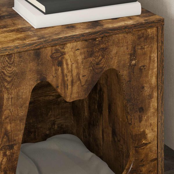 vidaXL Mačka Dom Dymov&aacute; dub 42,5 x 40 x 53,5 cm Kompozitn&eacute; drevo