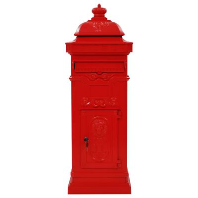 vidaXL Hliníková poštová schránka vo vintage štýle odolná voči hrdzi červená