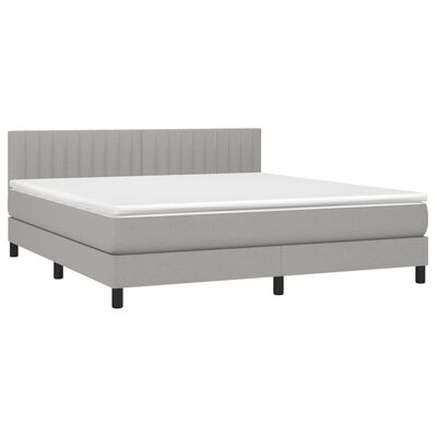 vidaXL Boxspring posteľ s matracom svetlosivá 100x200 cm látka