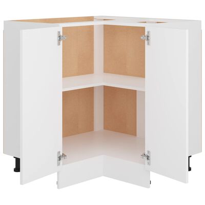 vidaXL Rohová skrinka, biela 75,5x75,5x80,5 cm, kompozitné drevo