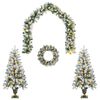 vidaXL S&uacute;prava mini vianočn&yacute;ch stromčekov 120 cm 275 LED Tepl&aacute; biela