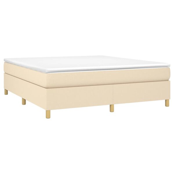 vidaXL Posteľný rám boxspring s matracom krémový 180x200 cm látka