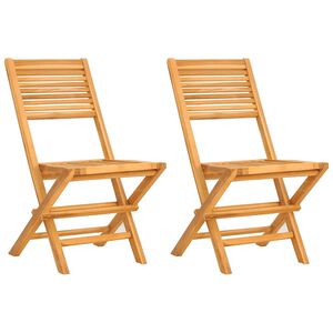 vidaXL Skladacie stoličky 2 ks 47x62x90 cm Mas&iacute;vne teakov&eacute; drevo