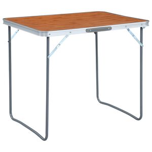 vidaXL Skladac&iacute; kempingov&yacute; st&ocirc;l s kovov&yacute;m r&aacute;mom 80x60 cm
