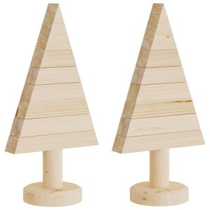 vidaXL Dreven&yacute; vianočn&yacute; stromček dekor&aacute;cia 2 ks 30 cm mas&iacute;vna borovica