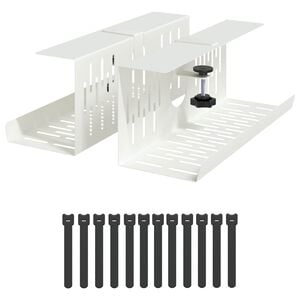 vidaXL &Uacute;ložn&yacute; box na k&aacute;ble pod st&ocirc;l 2 ks Biela 35 x 12 x 13 cm Oceľ
