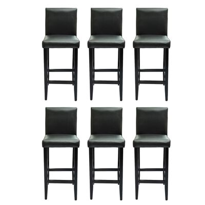 vidaXL Barové stoličky 6 ks, čierne, umelá koža