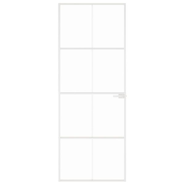 vidaXL Interi&eacute;rov&eacute; dvere biele 76x201,5 cm tvrden&eacute; sklo a hlin&iacute;k &uacute;zke