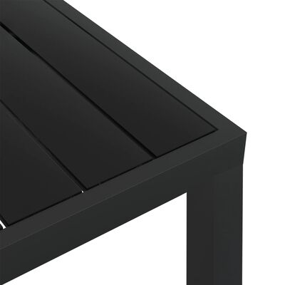 vidaXL Záhradný stôl, čierny 80x80x74 cm, hliník a WPC