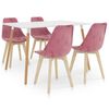 vidaXL 5-dielna jedálenská súprava ružová