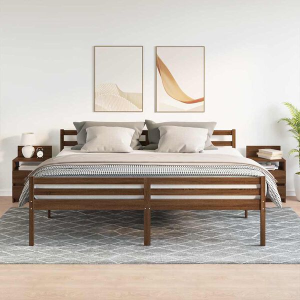 vidaXL Nočn&eacute; stol&iacute;ky 2 ks s 2 z&aacute;suvkami hned&yacute; dub 40x33x60 cm