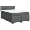 vidaXL Boxspring posteľ s matracom tmavosiv&aacute; 140x200 cm l&aacute;tka