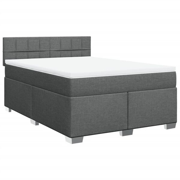 vidaXL Boxspring posteľ s matracom tmavosiv&aacute; 140x200 cm l&aacute;tka