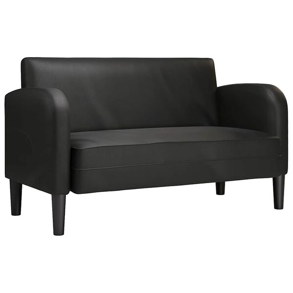 vidaXL Loveseat Sofa Black 110 cm Umel&aacute; koža
