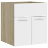 vidaXL Skrinka pod um&yacute;vadlo biela+sonoma 41x38,5x46cm kompozitn&eacute; drevo