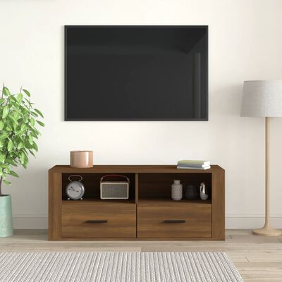 vidaXL TV skrinka hnedý dub 100x35x40 cm spracované drevo