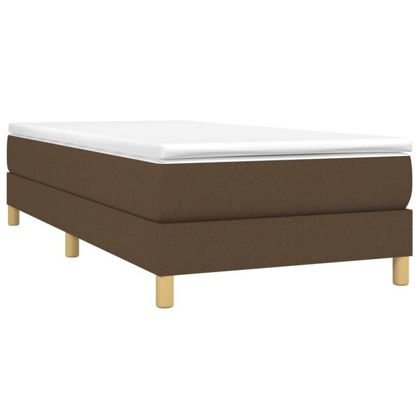 vidaXL Boxspring posteľ s matracom tmavohnedá 100x200 cm látka