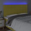 vidaXL Čelo postele s LED zelen&eacute; 160x5x118/128 cm l&aacute;tka