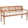 vidaXL Lavička Batavia s podložkami 150 cm, t&iacute;kov&eacute; drevo