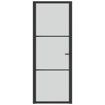 vidaXL Vnútorné dvere 76x201,5 cm čierne matné sklo a hliník