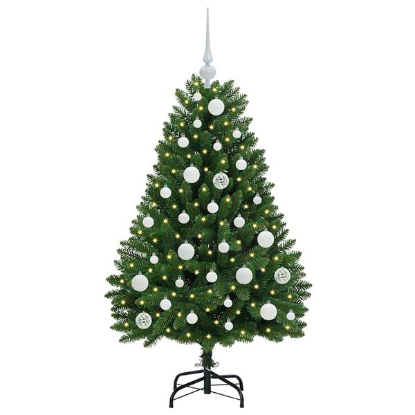 vidaXL Umel&yacute; vianočn&yacute; stromček s 150 LED-i Zelen&aacute; 120 cm PVC a kov