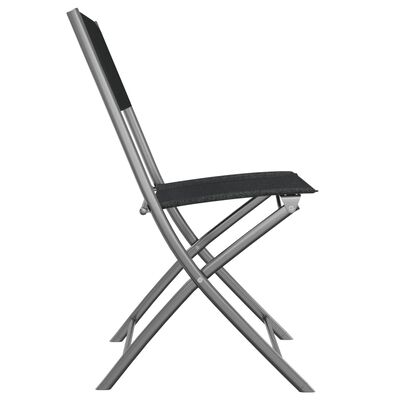 vidaXL Skladacie vonkajšie stoličky 2 ks čierne oceľ a textilén
