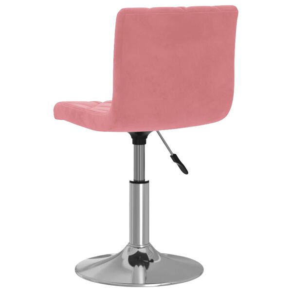 vidaXL Otočn&aacute; jed&aacute;lensk&aacute; stolička ružov&aacute; zamatov&aacute;