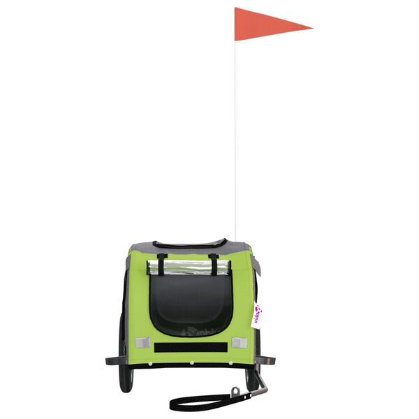 vidaXL Cyklovoz&iacute;k pre zvierat&aacute;, zeleno siv&yacute;, oxfordsk&aacute; l&aacute;tka, železo