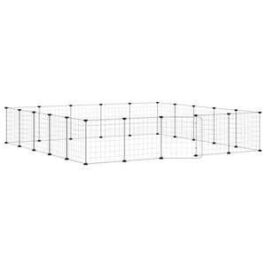 vidaXL 20-panelov&aacute; klietka pre dom&aacute;ce zvierat&aacute; čierna 175x175x35 cm oceľ