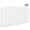 vidaXL Obl&uacute;kov&yacute; gabionov&yacute; k&ocirc;&scaron; 5 ks 400x50x200/220cm pozinkovan&eacute; železo