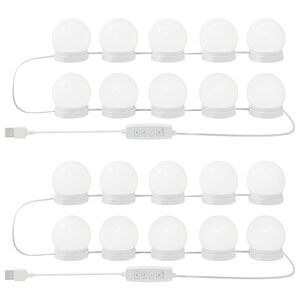 vidaXL Zrkadlov&eacute; svetl&aacute; 2 pcs Biela 4.5 x 4.5 x 4.8 cm Plast