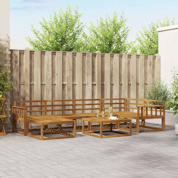 vidaXL Z&aacute;hradn&aacute; s&uacute;prava gaučov 7 pcs Pr&iacute;rodn&aacute; Pevn&eacute; ak&aacute;ciov&eacute; drevo