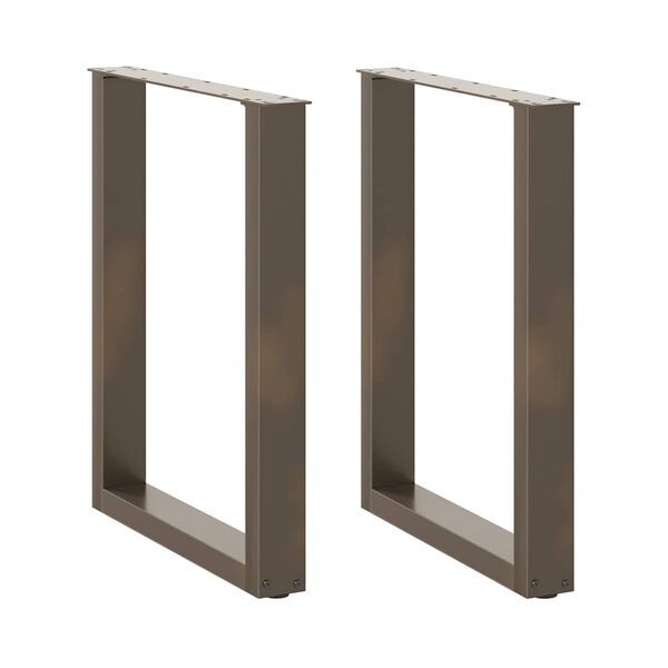 vidaXL Nohy k jed&aacute;lensk&eacute;mu stolu v tvare U, 2 ks, pr&iacute;rodn&aacute; oceľ, 60 x (72-73) cm, oceľ