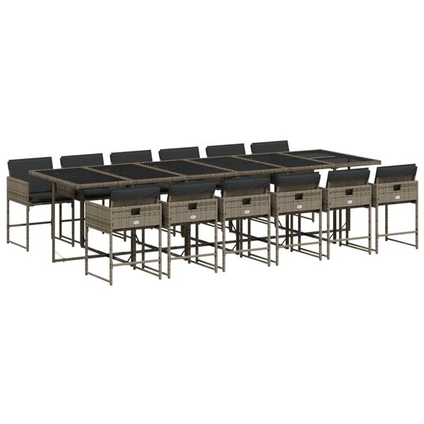 vidaXL 13-dielna z&aacute;hrad. jed&aacute;lensk&aacute; s&uacute;prava s vank&uacute;&scaron;mi siv&aacute; polyratan