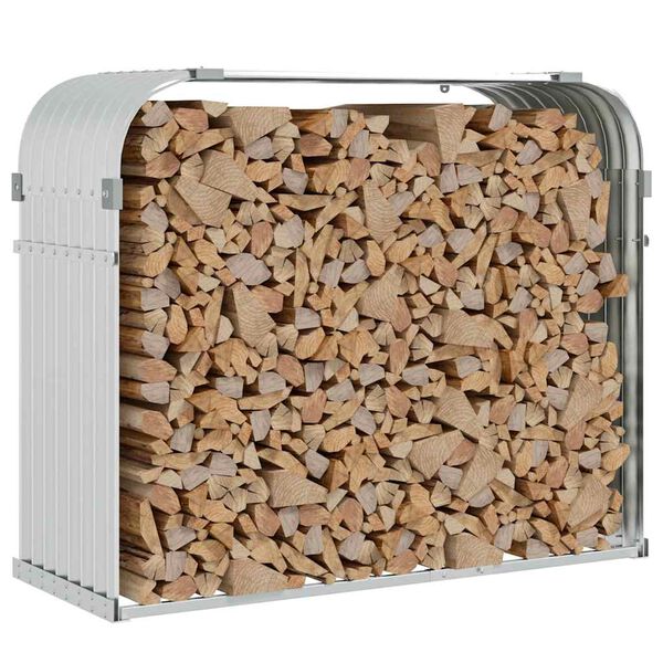 vidaXL Držiak na polen&aacute; strieborn&yacute; 120x45x100 cm pozinkovan&aacute; oceľ