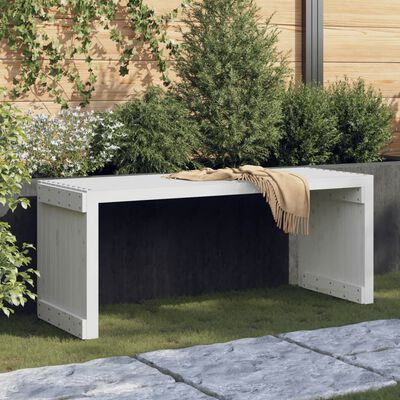 vidaXL Záhradná lavička výsuvná biela 212,5x40,5x45cm masívna borovica